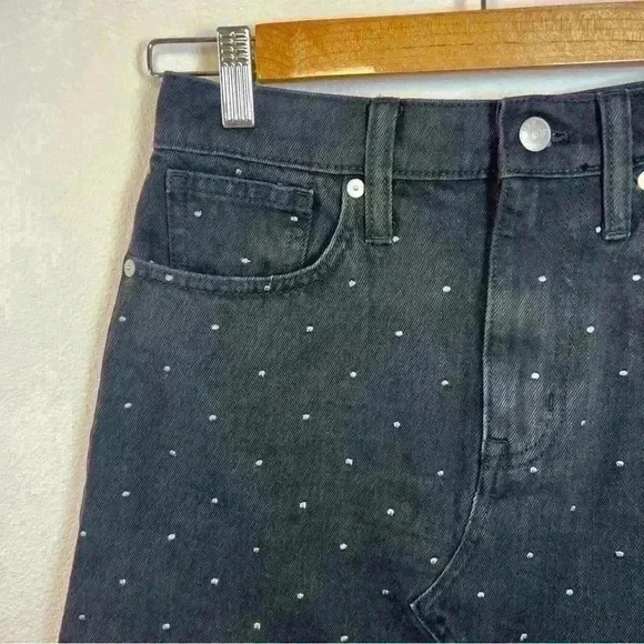 Madewell Rigid Denim A-Line Mini Skirt: Metallic Dots Edition Size 25 - Picture 8 of 15